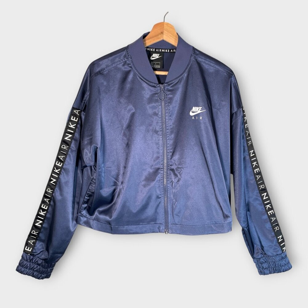 NIKE Satin Track Jacket LARGE Loose Fit NWOT Periwinkle - Picture 2 of 10